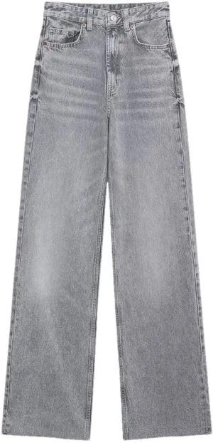 Women's Wide Leg Jeans Mid Waist Loose Straight Leg Soft Comfortable Jeans