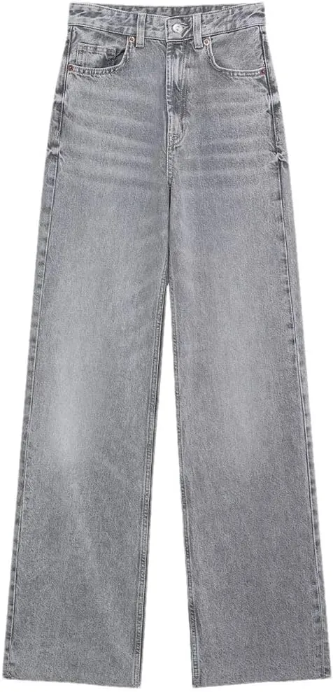 Women's Wide Leg Jeans Mid Waist Loose Straight Leg Soft Comfortable Jeans