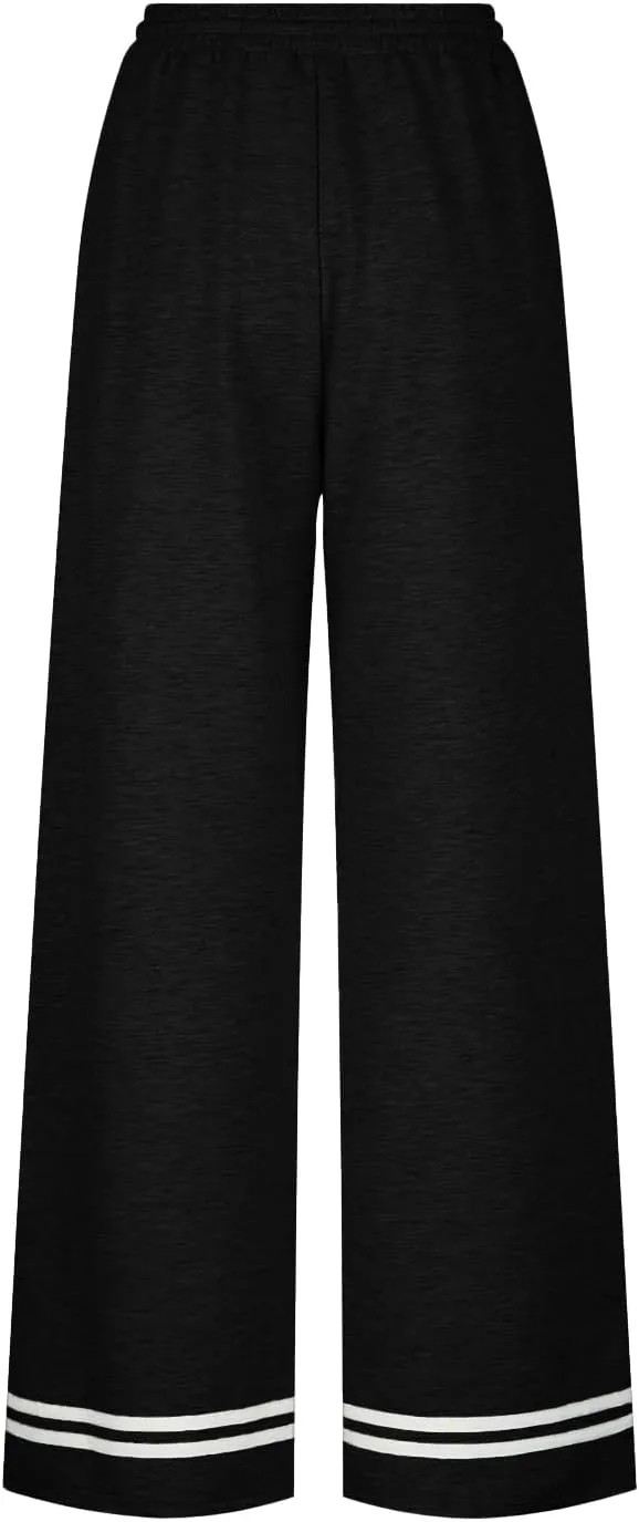 Women's Wide Leg Sweatpants High Waisted Baggy Flared Pants Casual Drawstring Joggers with Pockets
