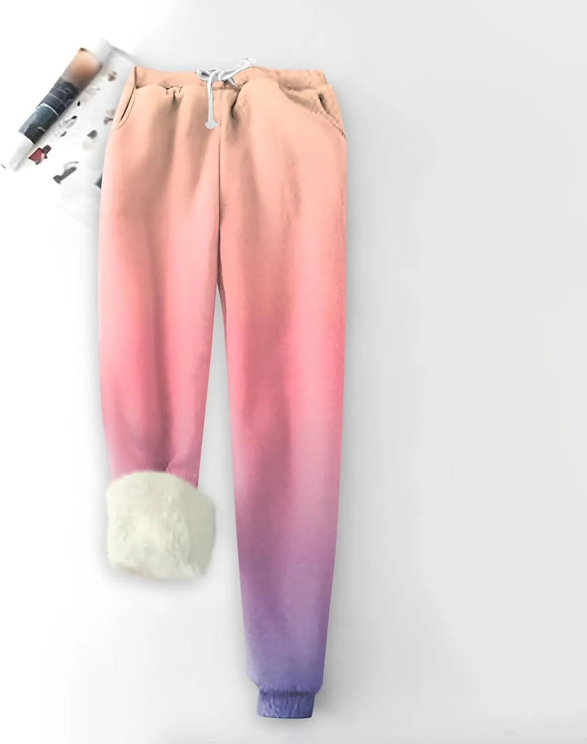 Womens Winter Warm Fleece Pants Sherpa Lined Sweatpants Jogger Outdoor Athletic Active Lounge Pants