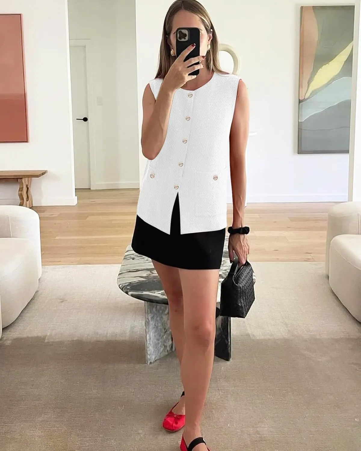 Yousify Womens Sweater Vest Sleeveless Button Down Round Neck Knitted Tank Tops Casual Cardigan for Women
