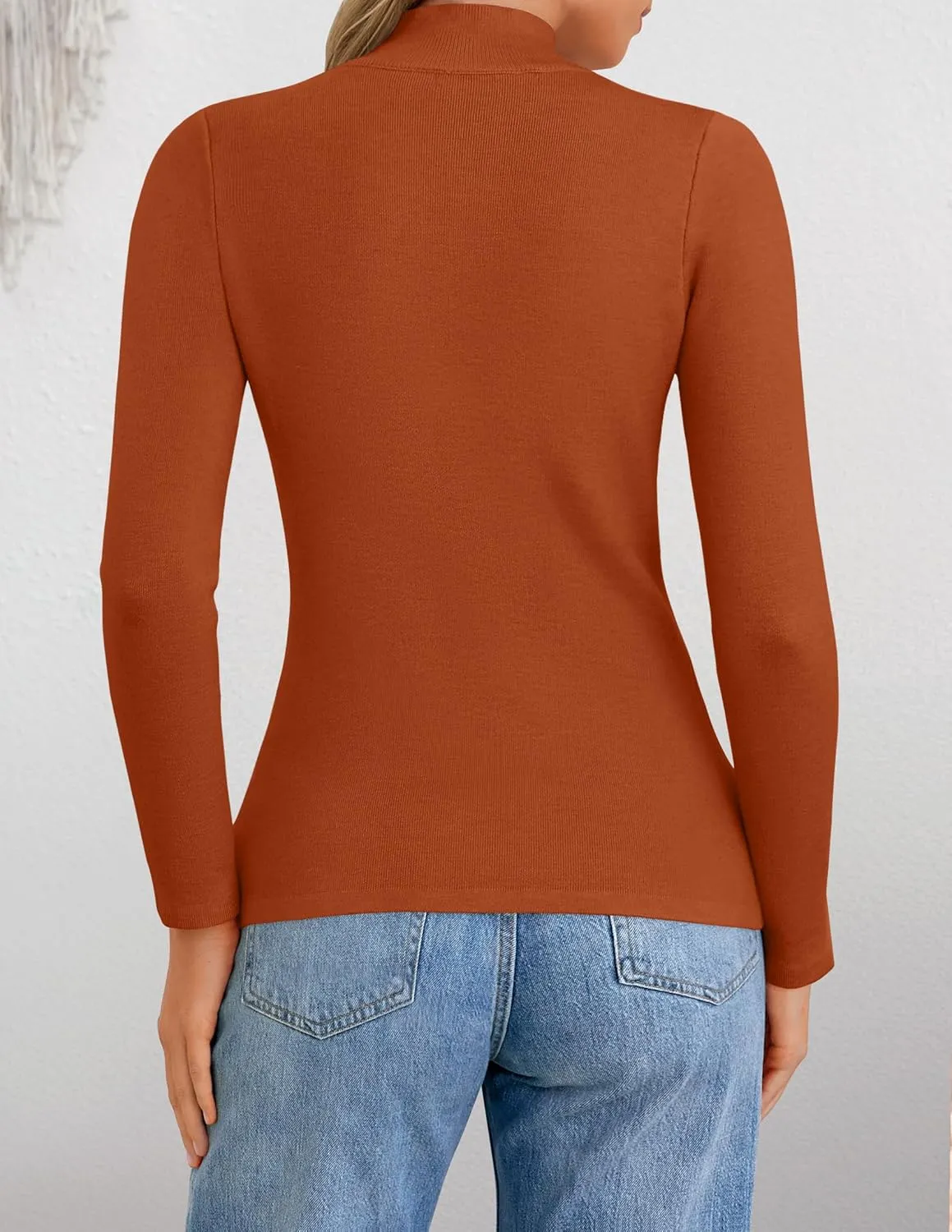 ZESICA Women's Fleece Sherpa Lined Sweater Winter Thermal Shirts Long Sleeve Mock Neck Slim Fitted Pullover Tops