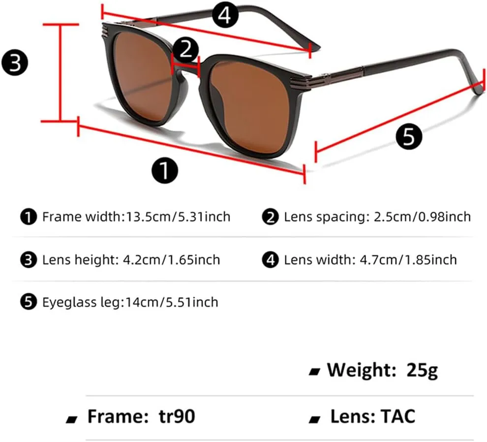 ZIUTNSAV-Frame Sunglasses For Men Retro Style Polarized Sun Glasses For Women Uv400 Ultralight