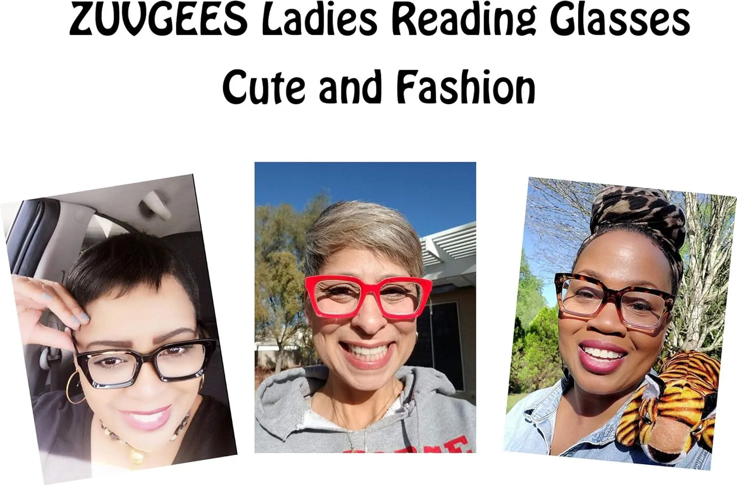 ZUVGEES Retro Style Blue Light Blocking Reading Glasses Big Eyeglass Frames Large lens Computer Readers