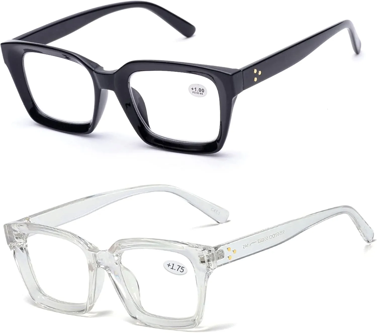 ZUVGEES Retro Style Blue Light Blocking Reading Glasses Big Eyeglass Frames Large lens Computer Readers