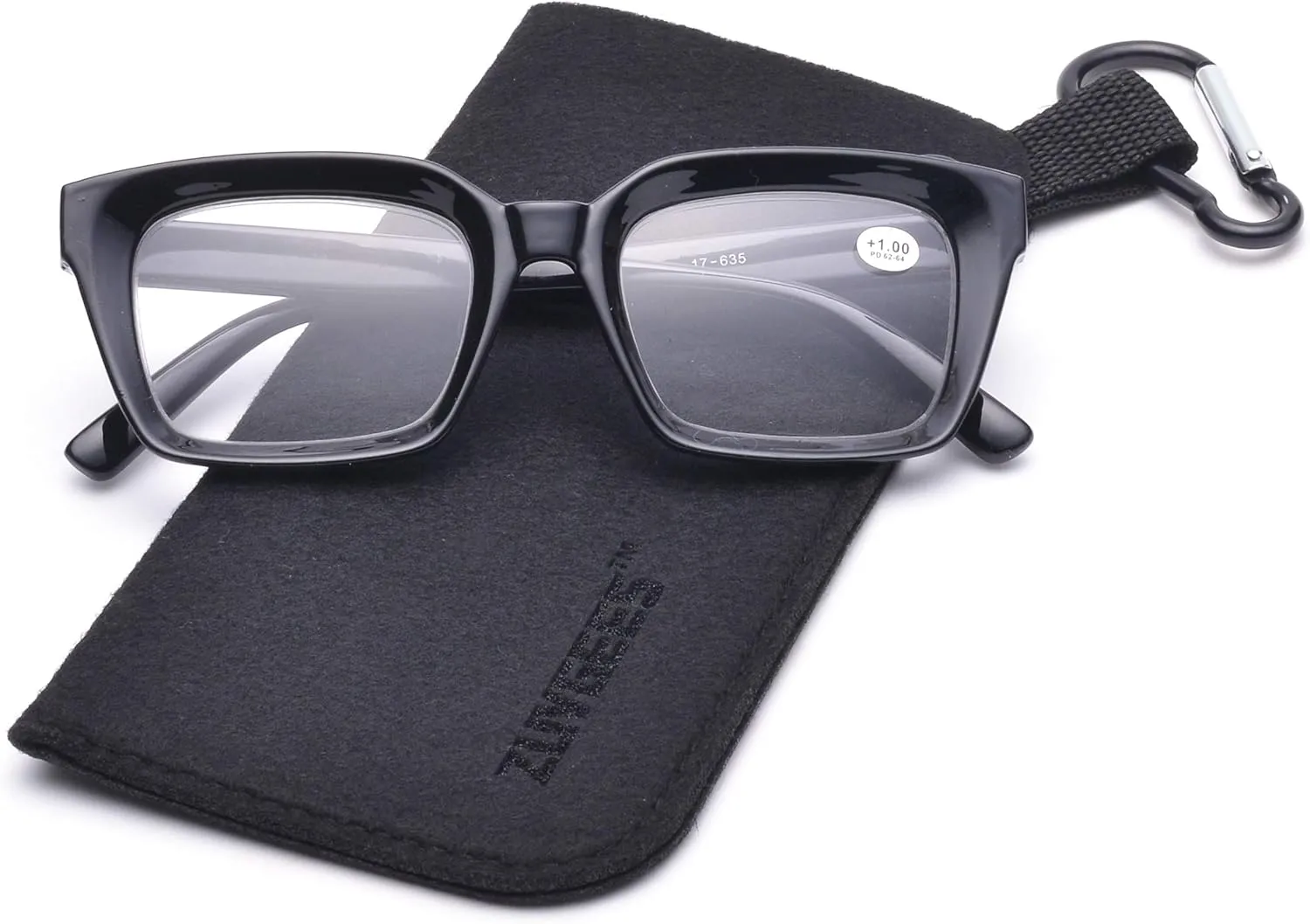 ZUVGEES Retro Style Blue Light Blocking Reading Glasses Big Eyeglass Frames Large lens Computer Readers