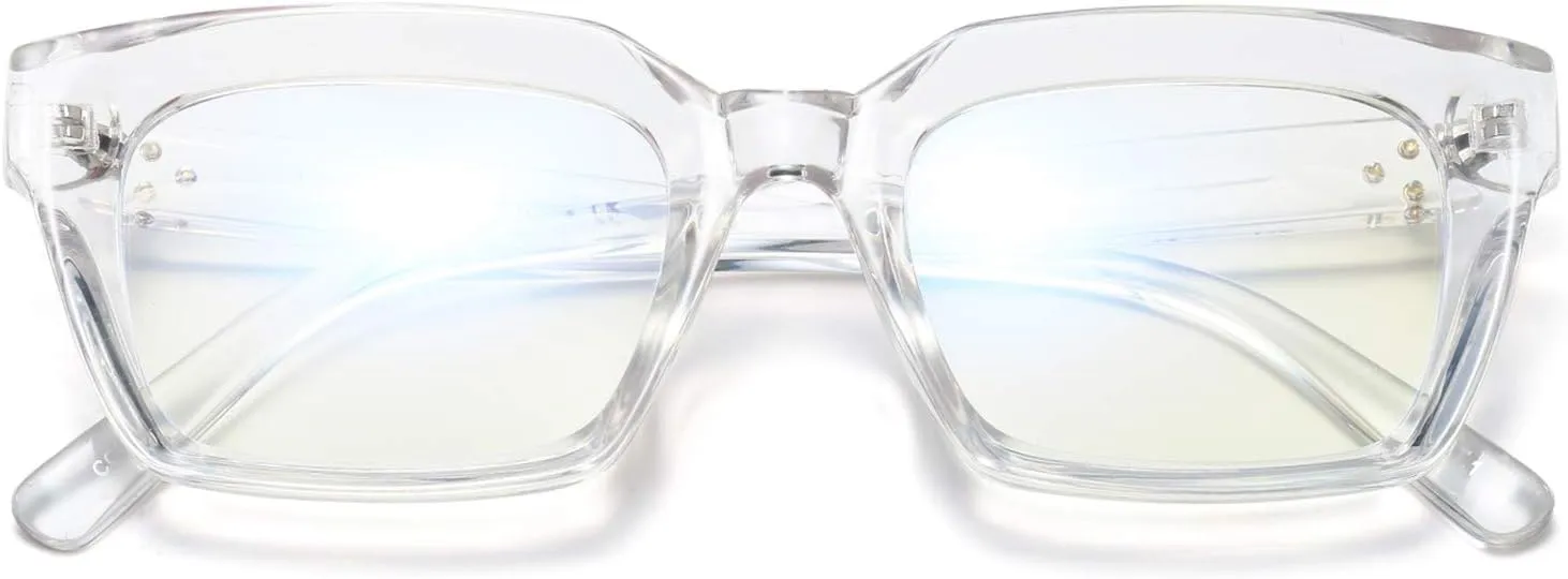 ZUVGEES Retro Style Blue Light Blocking Reading Glasses Big Eyeglass Frames Large lens Computer Readers